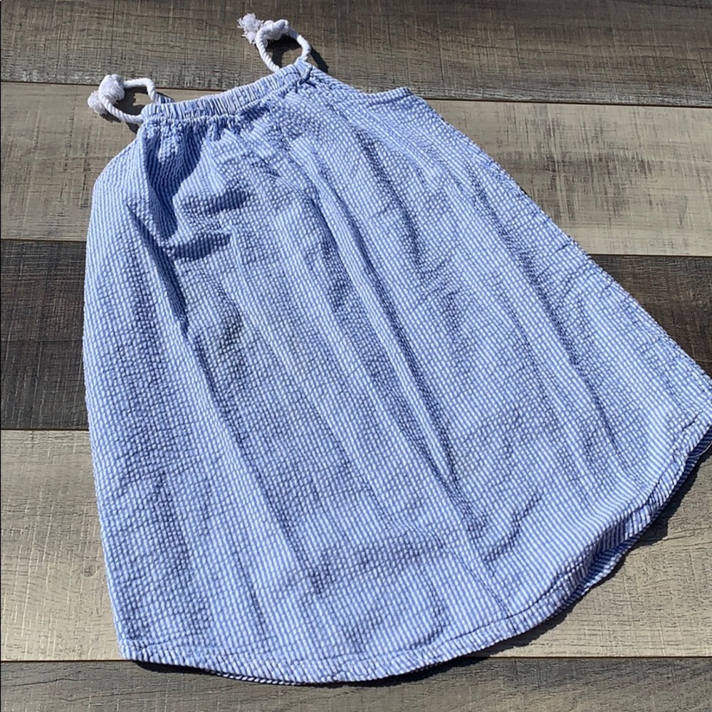 Blue white ribbed dress